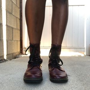 Burgundy Dr. Marten Combat Boots